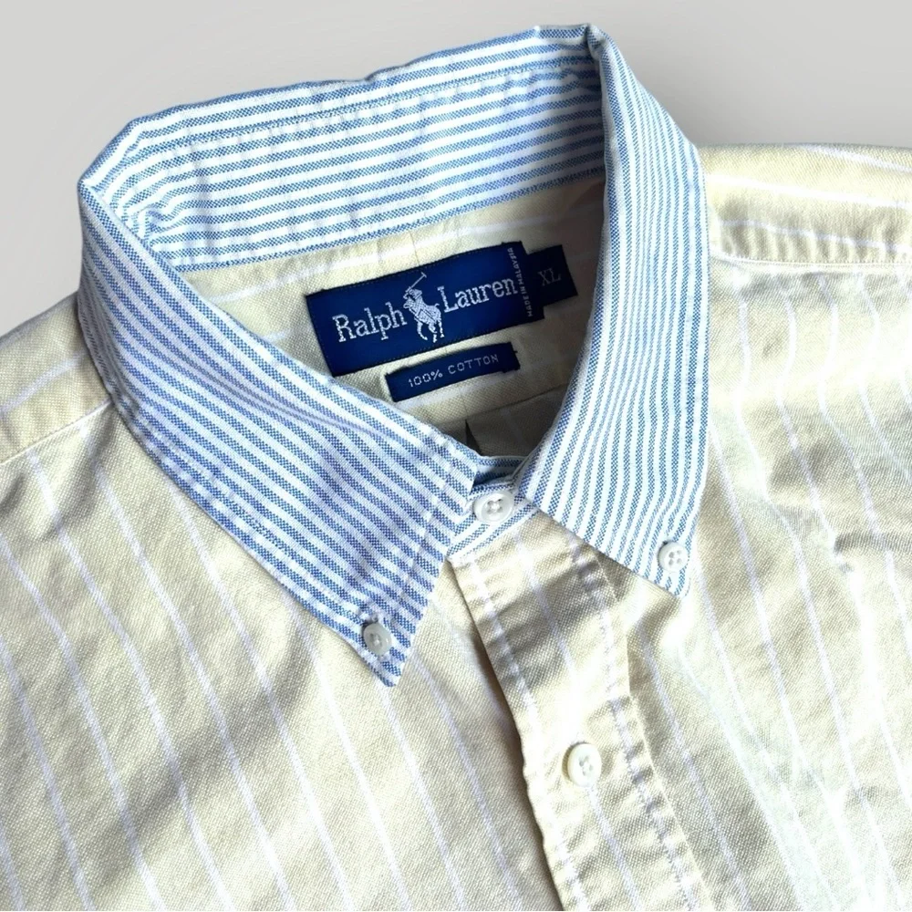 Ralph Lauren Yellow Striped Men's Shirt - Picture 14 of 15
